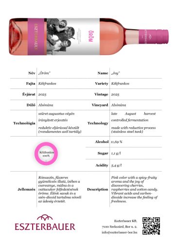 "Öröm" Szekszárdi Kékfrankos Rozé 2025