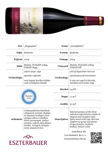 "Nagyapám" Kadarka 2024